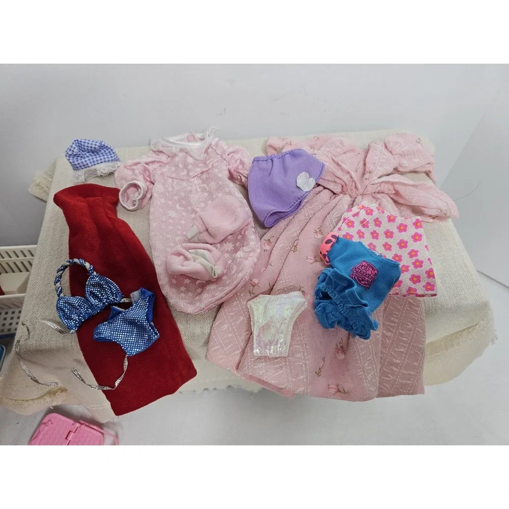Vintage Barbie Clothing Dresses, Swimsuit, And P.J.s Lot